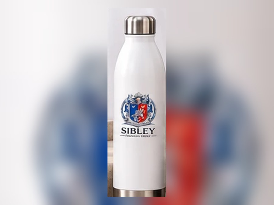 Water Bottle carrying the Sibley Financial Group crest.